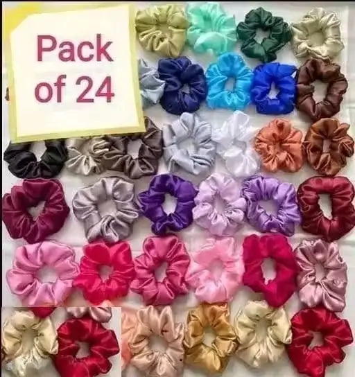 Pack 24 Premium Satin Scrunchies