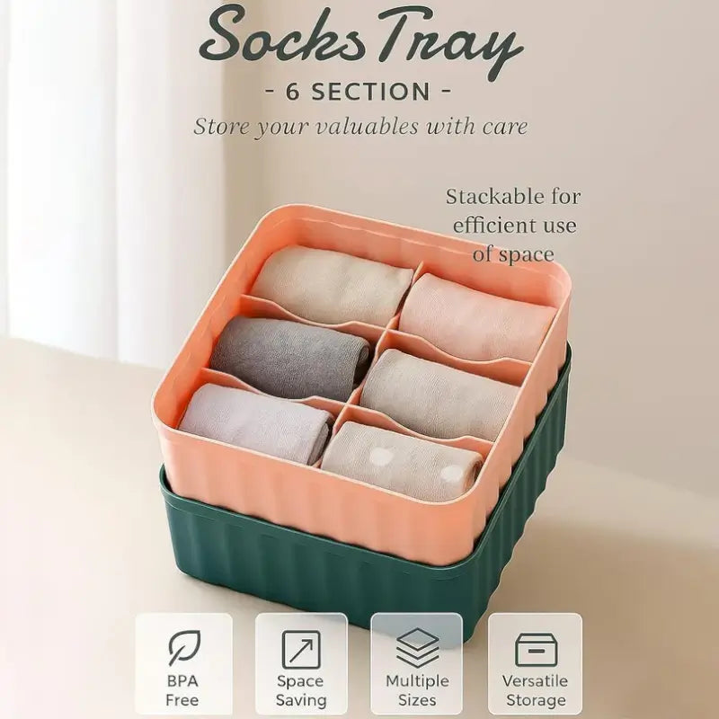 Square 6 Compartment Storage Organizer