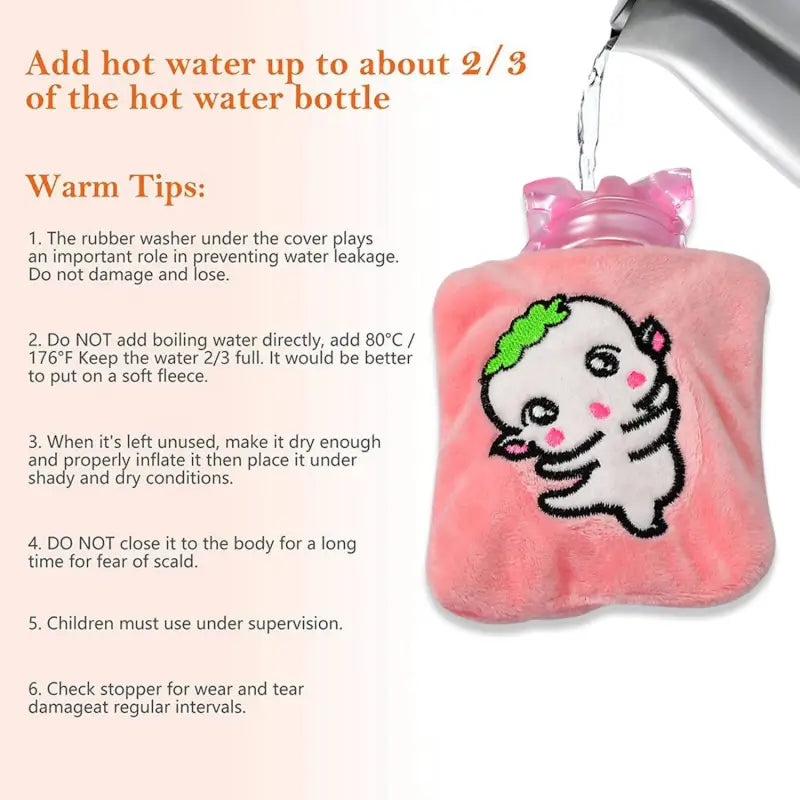 Pink Cartoon Hot Water Bag