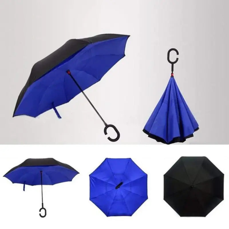 Windproof Reverse Umbrella C Handle