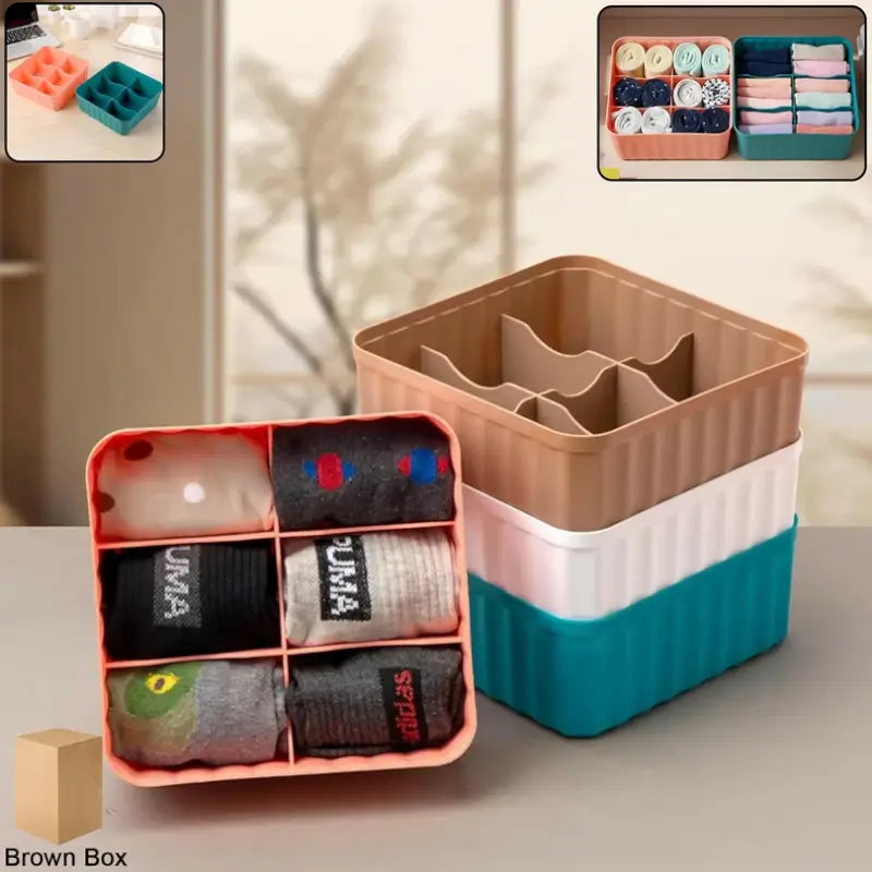 Square 6 Compartment Storage Organizer